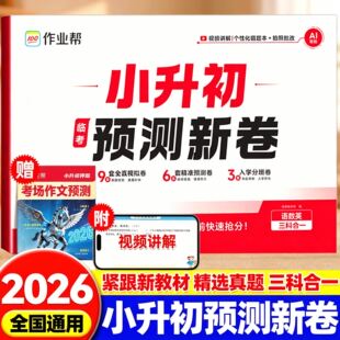 作业帮2026新版小升初预测新卷语文数学英语名校真题预测押题卷毕业总复习小学升初中名校冲刺真题试卷分班考前训练测试卷RJ