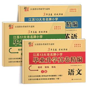 小升初江苏省小学毕业升学真题卷精编语文数学英语全套人教版苏教版译林江苏适用必刷题考前复习分班模拟测试卷六年级下册RJ