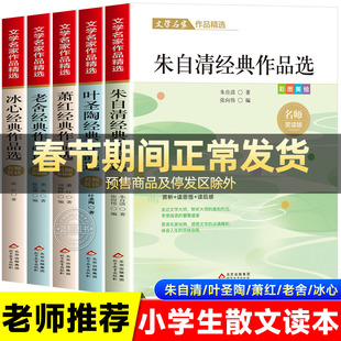 五六年级阅读课外书必读小学生散文读本朱自清老舍经典文学作品全集冰心鲁迅叶圣陶名家散文集精选老师推荐5-6年级课外阅读书籍