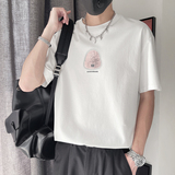 DT89-P45控65短袖圆领套头设计高级感时尚百搭潮流休闲男士T恤黑，男装T恤，电商A208