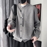 E236-P118控158设计高级感百搭纯色针织羊毛衫拉链款男士灰，男装针织衫/毛衣，电商A208