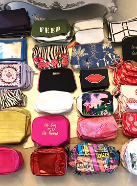 美国专柜礼包 雅诗兰黛各品牌化妆包牛仔包深蓝色帆布手拿包帆布