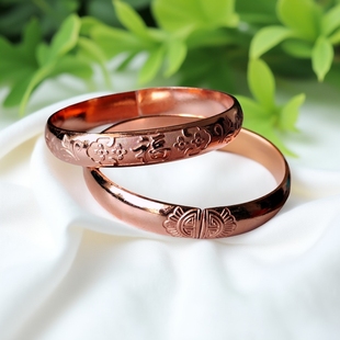 云南纯铜手镯红铜镯子紫铜手镯时尚饰品民族风福字寿字送长辈配饰