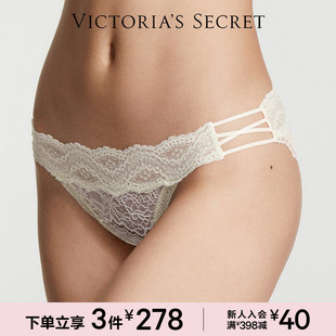 女25秋 透明网纱比基尼三角裤 3件278 维密花漾蕾丝内裤