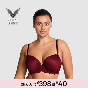 2025维密大秀系列光滑蕾丝经典 4罩杯薄衬垫文胸内衣女