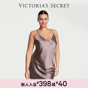 维密V领性感缎感露背开衩吊带裙女2025