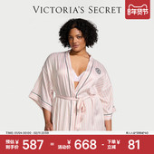 维密经典 条纹缎面刺绣LOGO系带浴袍女26