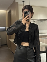 新中式国风披肩复古罩衫短款防晒外套女春夏季外搭薄款黑衬衫上衣