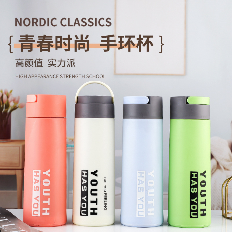 青春杯双层隔热塑玻杯便携随手杯广告礼品杯子批发创意玻璃水印制