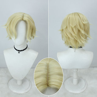 第五人格气象学家 蓬蓬丝亚克丝白金色三七分长头皮顶短发cos假发