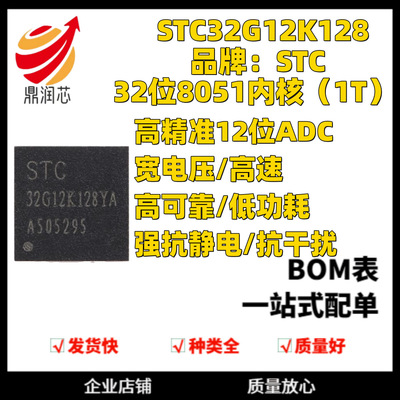 STC32G12K128-35I-QFN32 32位8051内核单片机芯片