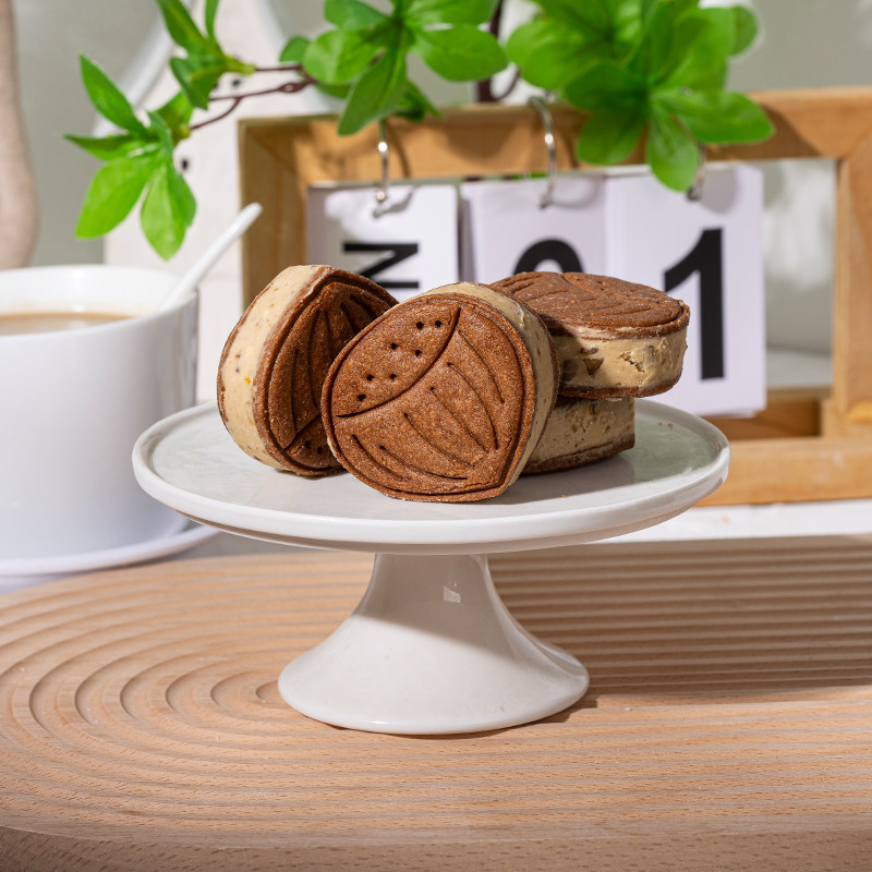 新品推荐|栗子奶油夹心手工曲奇饼干独立包装办公下午茶点心零食