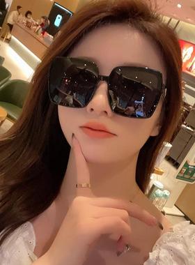 香港大框太阳眼镜女士防紫外线圆脸显瘦开车夏季防晒墨镜高级感潮