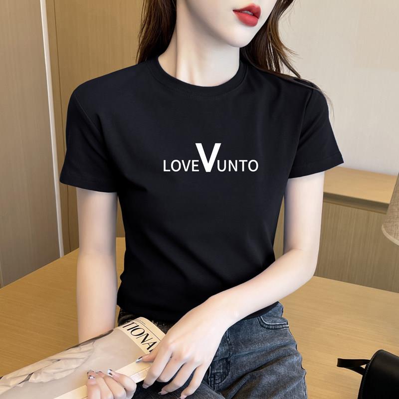 韩国短袖t恤女夏季2025新款设计感洋派T恤百搭白色韩版修身上衣