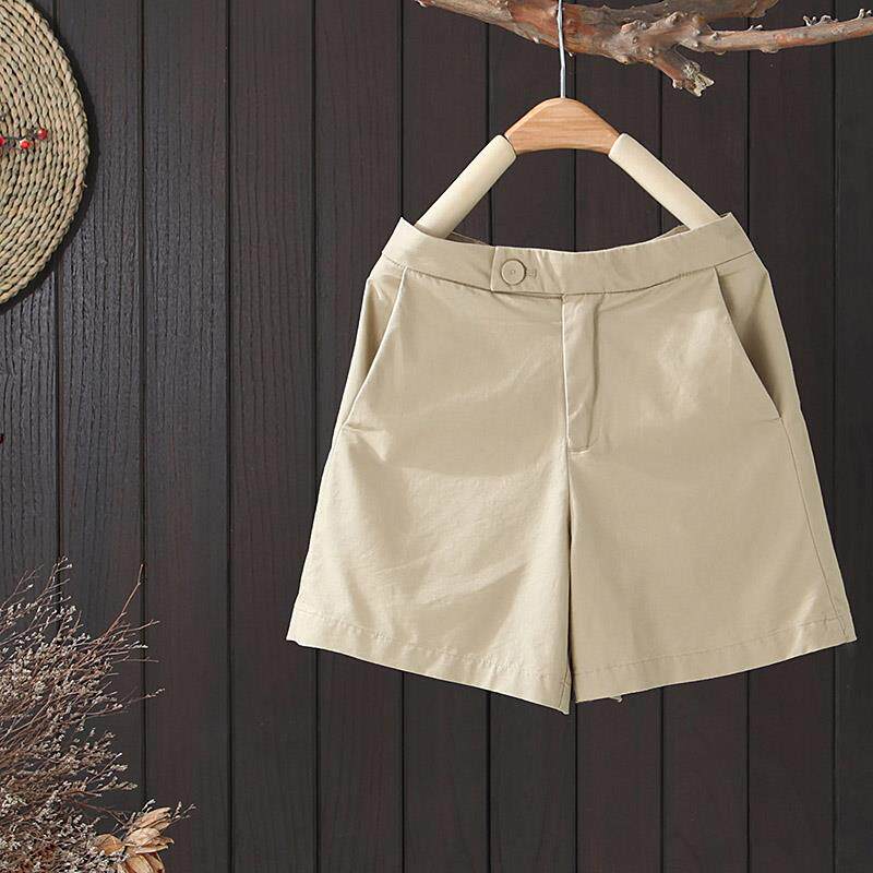 高腰卡其工装短裤女a字2025夏季薄款新款宽松显瘦休闲西装短裤黑