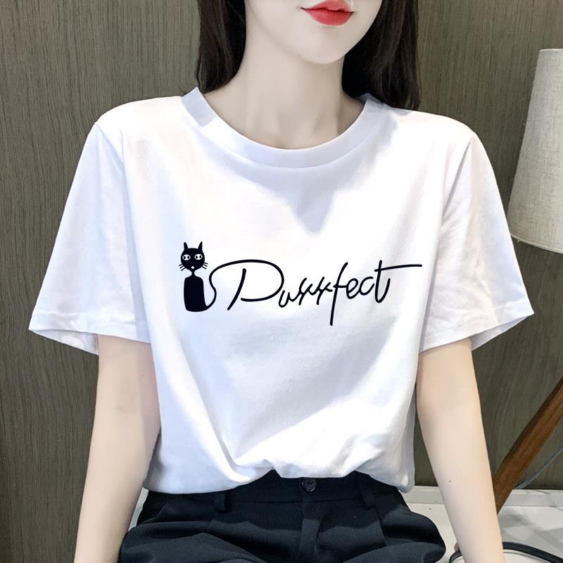 韩国纯棉短袖t恤女夏季2024新款韩版白色休闲T恤设计感小众上衣