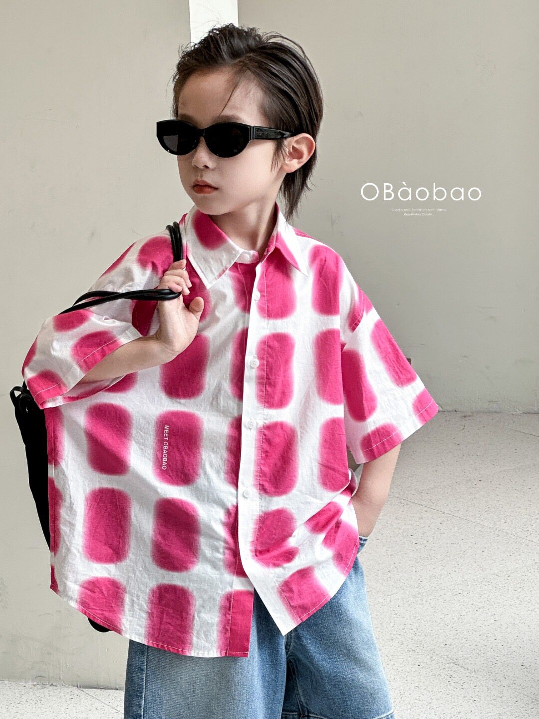 阿静家OBAOBAO欧抱抱2026夏季新款男童时尚百搭衬衫+牛仔裤8563图片
