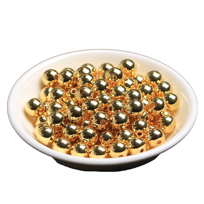 diy沙金镀18k实心光面珠子