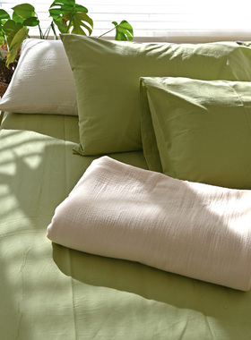 简约床单床笠单品 全棉平纹水洗棉全棉纯色素色1.8米床百搭100棉