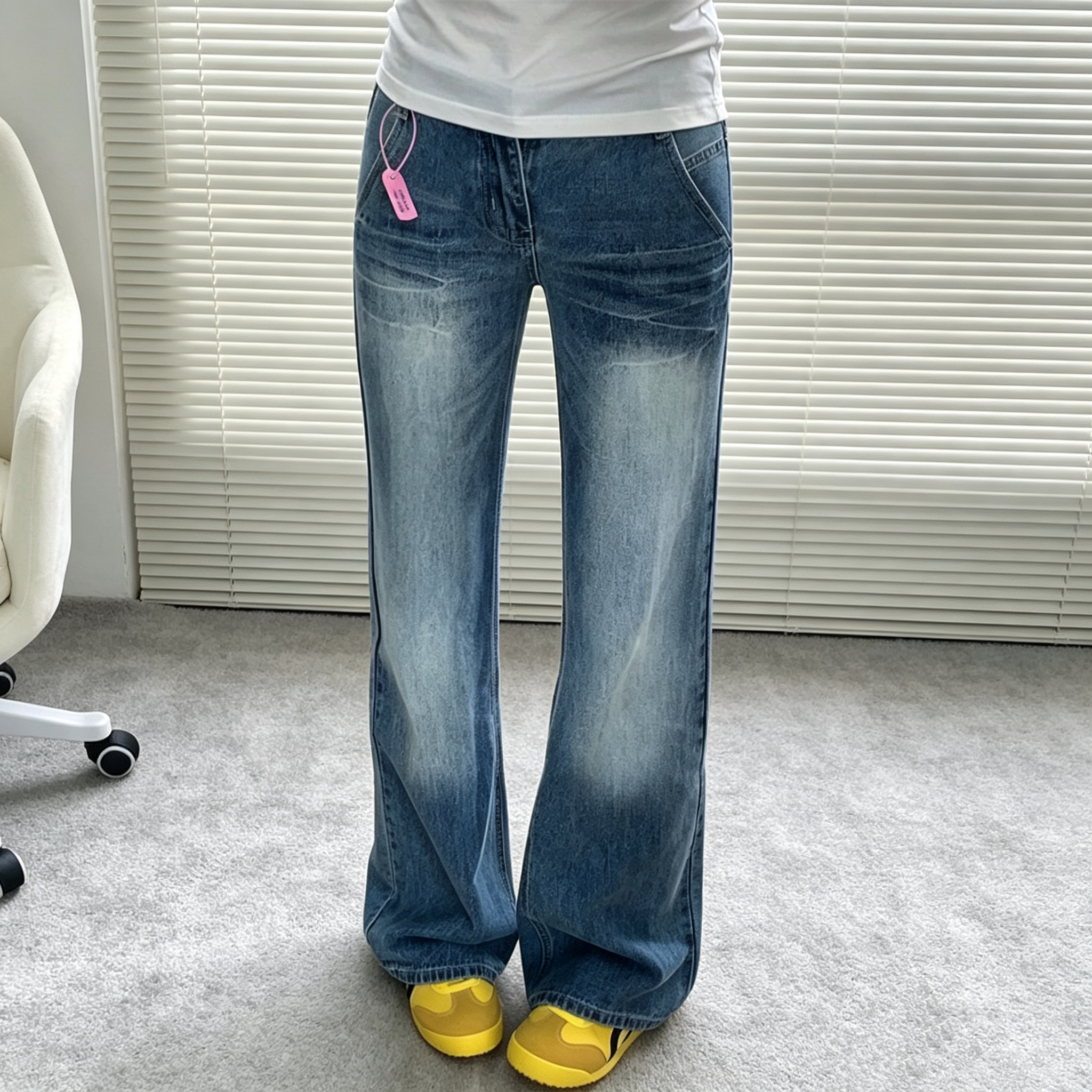 2026新款复古微喇牛仔裤女高腰春季新款小个子大码胖mm潮流喇叭裤