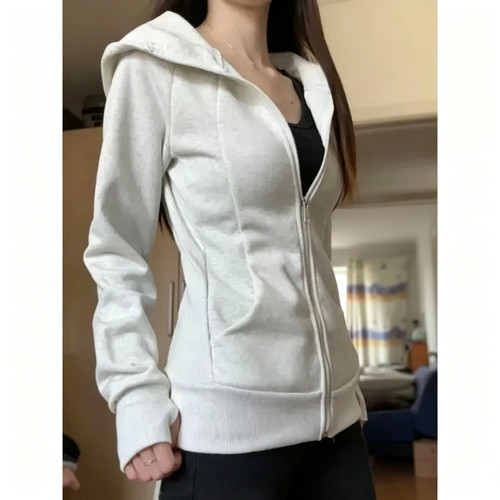 春季女连帽修身防晒运动短外套