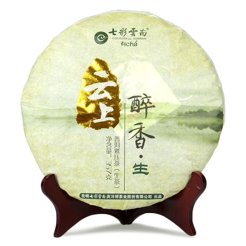 七彩云南 庆沣祥普洱茶生茶 云上醉香饼茶357g 普洱生茶饼