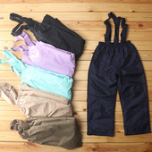 儿童青少年背带滑雪裤 冲锋裤 防风防雨雪 户外运动棉裤 超值外贸冬季