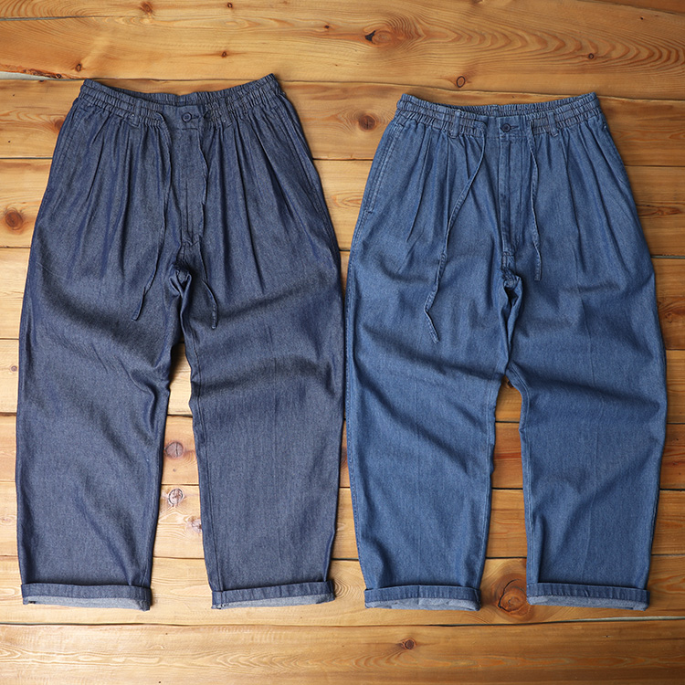 外贸日系休闲牛仔裤男夏季薄款宽松直筒高腰冰丝清凉透气九分男女