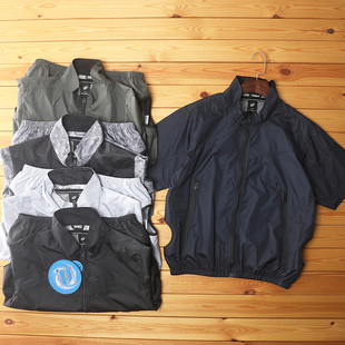 超值外贸工厂车间夏季防暑降温风扇服男装短袖上衣空调服可装冰袋