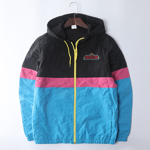 超值外贸欧美街头宽松连帽夹克外套男女百搭潮流开衫 运动服上衣