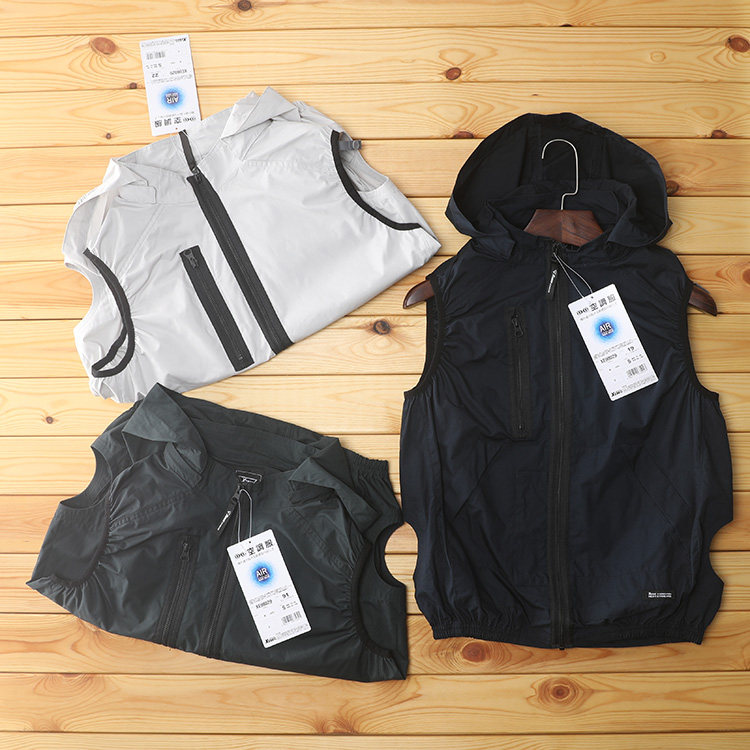 纯棉风扇马甲解暑空调服可装冰袋