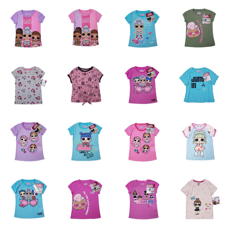 1合集特惠外单娃娃4-12岁女童棉质舒适新款夏款短袖柔软休闲T恤衫