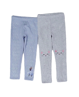 2-6岁外单女童冰雪公主闪闪秋冬款加绒休闲拉绒打底裤长裤裤子