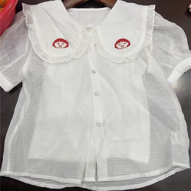 软萌两件套~110-120码外单女童夏季可爱娃娃可爱儿童短袖T恤衬衫