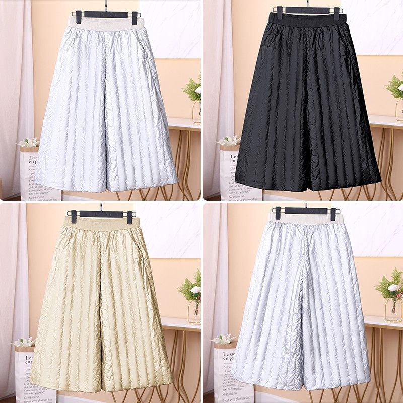 阔腿羽绒裤女2025新款高腰加厚八分裤白鸭绒时尚裙裤保暖休闲棉裤,女装/女士精品,棉裤/羽绒裤,淘宝优惠券,粉丝福利购,淘宝优惠卷