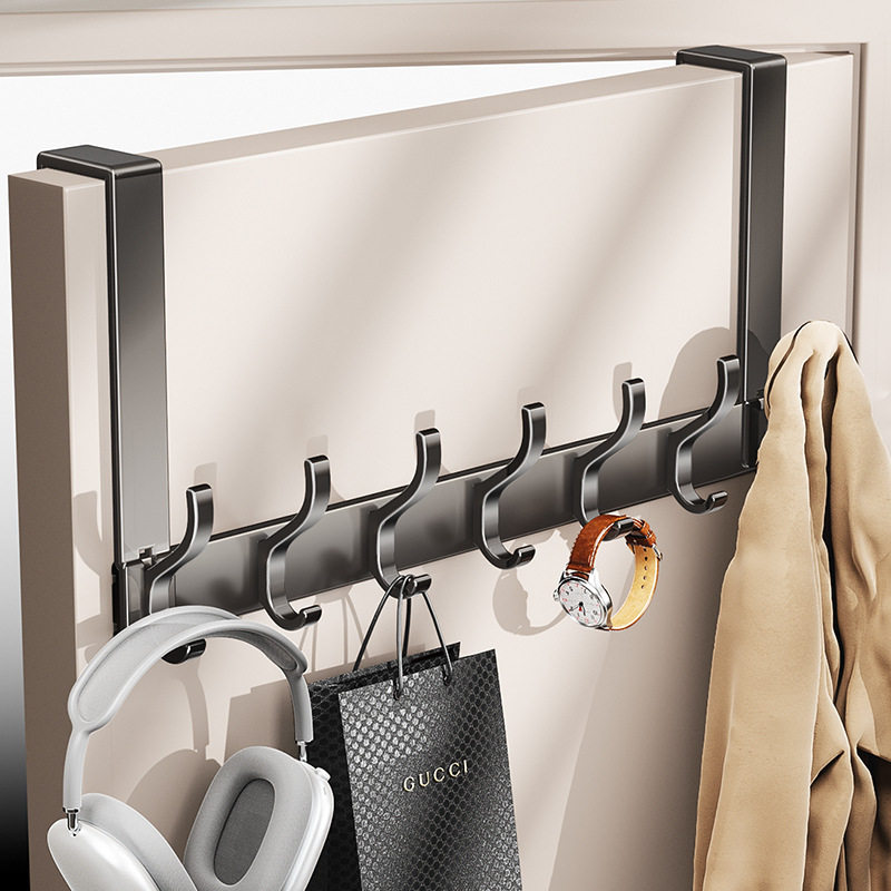 蓝藤太空铝门后挂钩挂衣钩免打孔衣服挂架入户门背式收纳置物架子,收纳整理,挂门置物架,淘宝优惠券,粉丝福利购,淘宝优惠卷