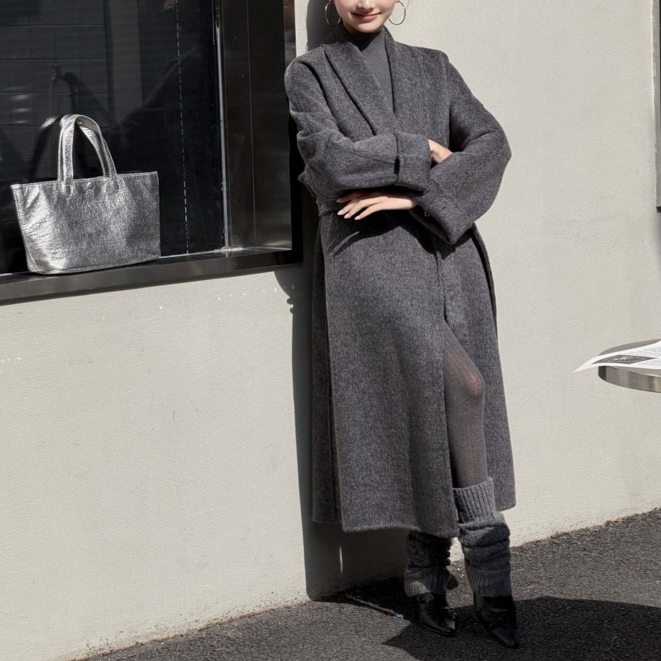 秋冬毛呢外套长款大衣高奢气质温婉风大衣2585