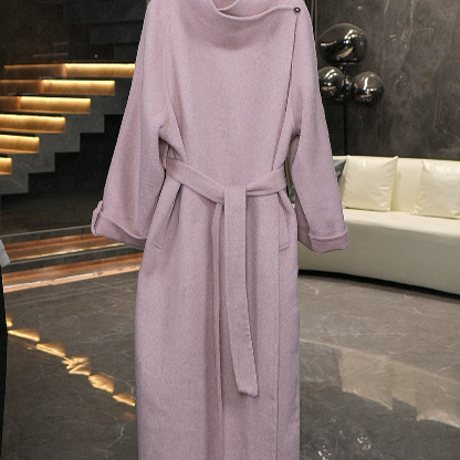 秋冬毛呢外套长款大衣高奢气质温婉风大衣2532