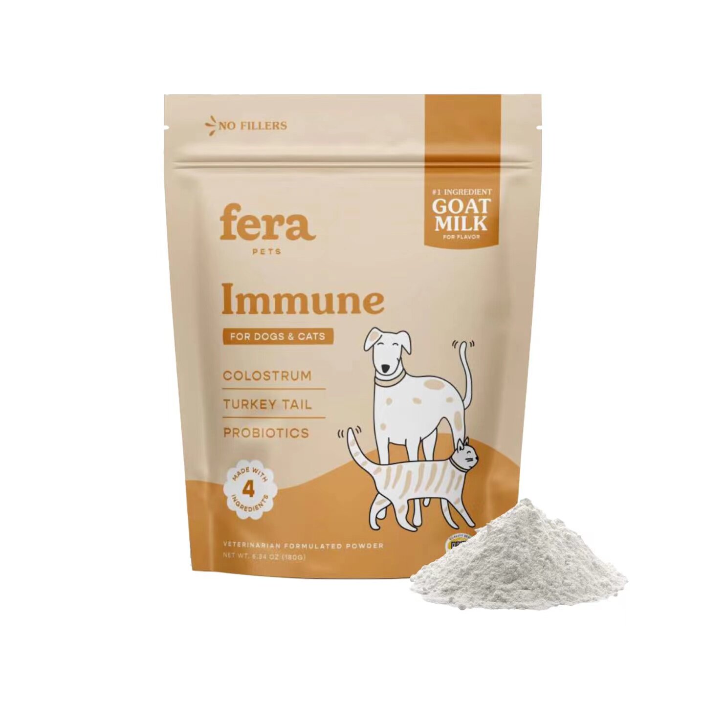 美国直邮Fera Pets Immune Goat Milk Cat&Dog猫狗用免疫支持补剂