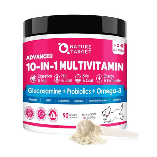 美国直邮NATURE TARGET Dog Vitamins狗维生素粉、肠道健康益生菌