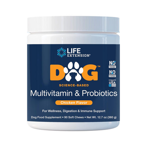 美国直邮Life Extension Dog Multivitamin & Probiotics狗用补剂