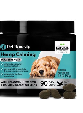 美国直邮 Pet Honesty Hemp Calming Chews for Dogs 狗咀嚼补剂