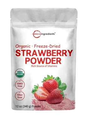 美国直邮MicroIngredients StrawberryFreezeDried有机草莓冻干粉