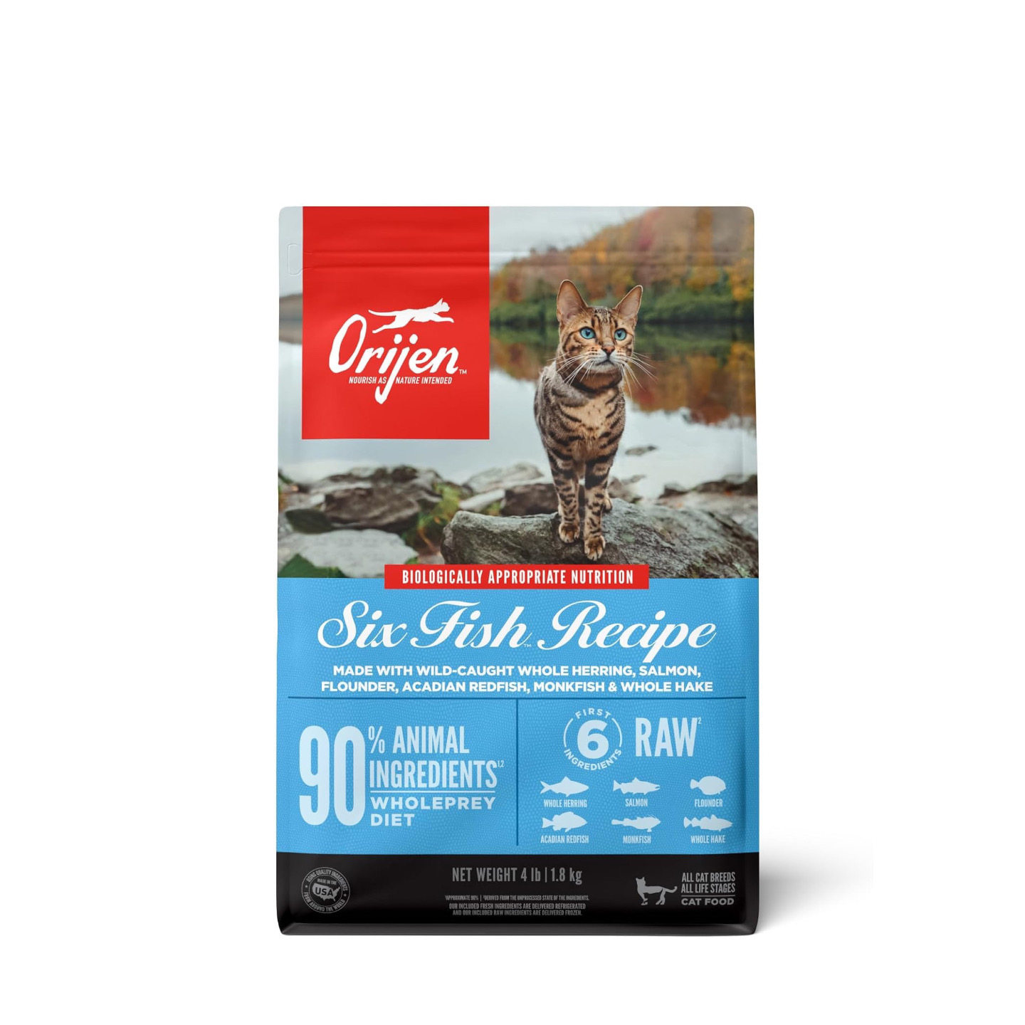 美国直邮 ORIJEN Six Fish Dry Cat Food 全阶段无谷物鱼肉猫粮