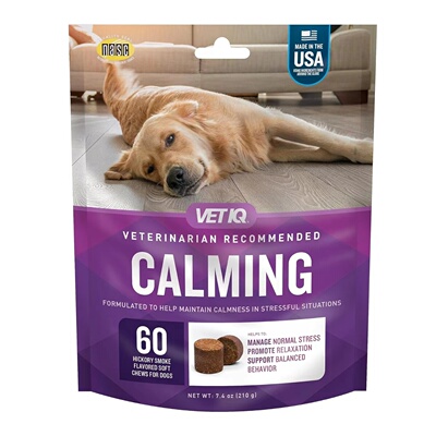 美国直邮VetIQ Calming Support Supplement 狗镇静支持补剂 60粒