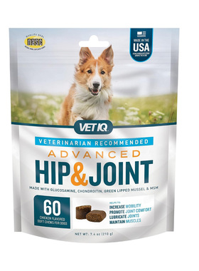 美国直邮 VetIQ Advanced Hip & Joint Chews 狗用关节咀嚼 60粒