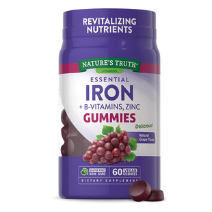 美国直邮Nature's Truth Iron Gummies纯素铁补剂软糖含维生素B锌
