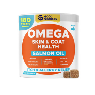 美国直邮 GOODGROWLIES Omega 3 Alaskan Fish Oil 狗用鱼油180粒