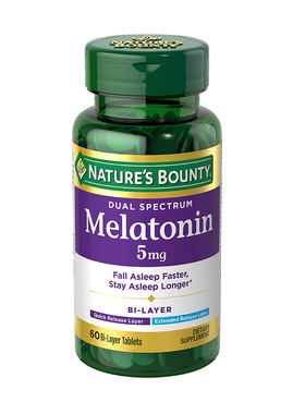 美国直邮Nature’s Bounty Melatonin 5mg 褪黑激5mg无药睡眠补剂