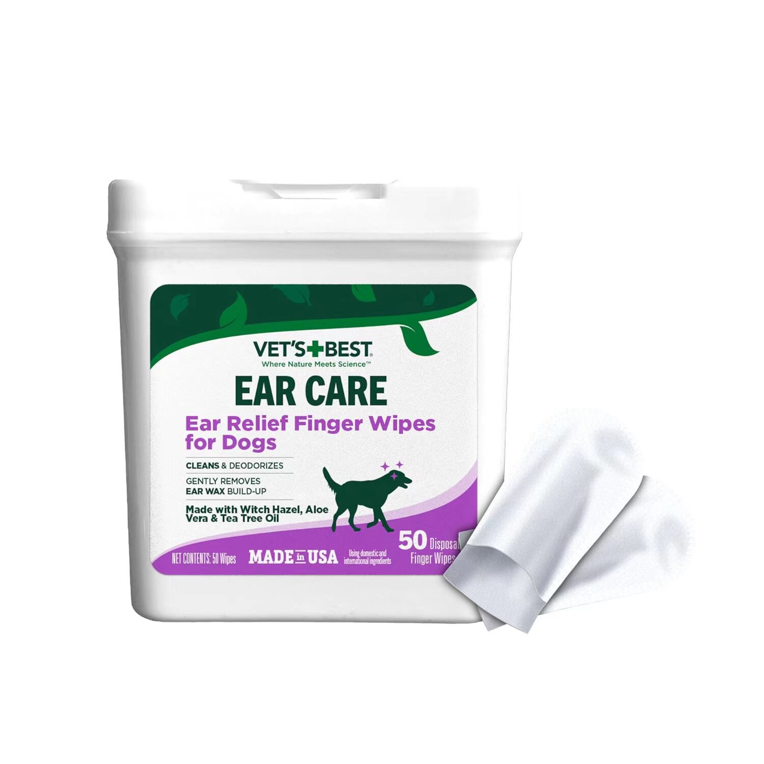 美国直邮 Vet's Best Ear Relief Finger Wipes 狗用耳部舒缓指巾